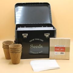 Midnight Black Seed Storage Tin Gift Set 