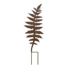 metal rust effect fern shape cut out with dual prong anchor base