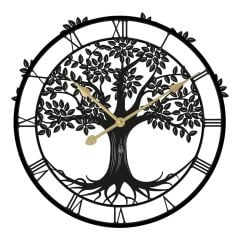 Tree of Life Silhouette Garden Clock 50cm