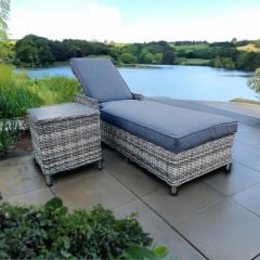 Garden Lounger and Coffee Table Set - Wroxham