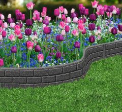 Recycled Rubber Edging, Brick Effect 1.2m Grey
