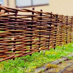 woven natural willow garden border fence 