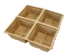 Square Wood Fibre Pots - 10 Trays
