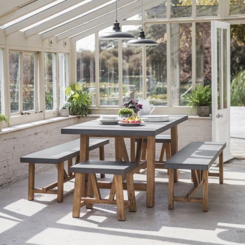 Chilson Cement Fibre Table and Bench Sets 